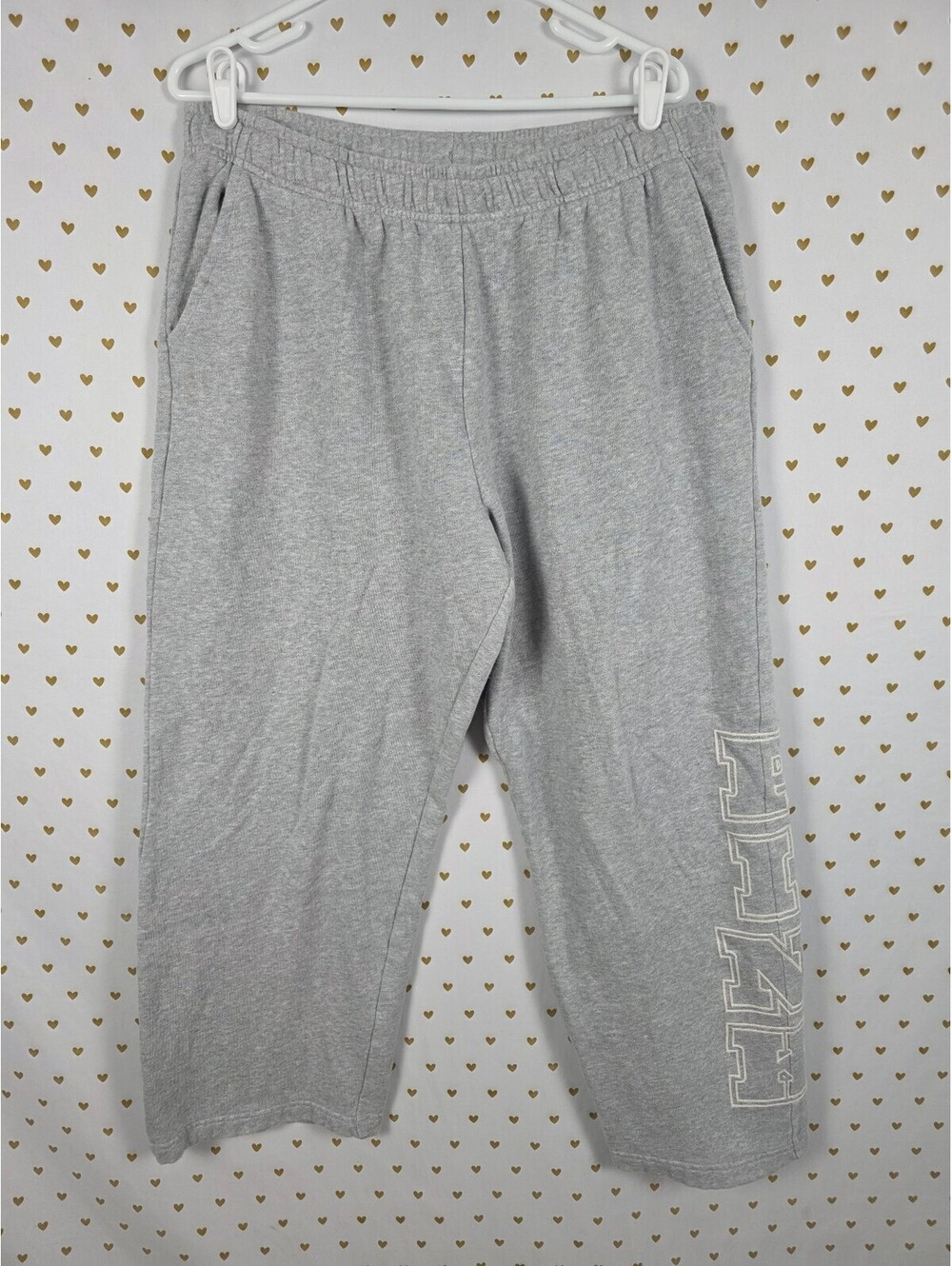 Victorias Secret PINK Grey Flare Sweats Sweatpants Wide Leg XL